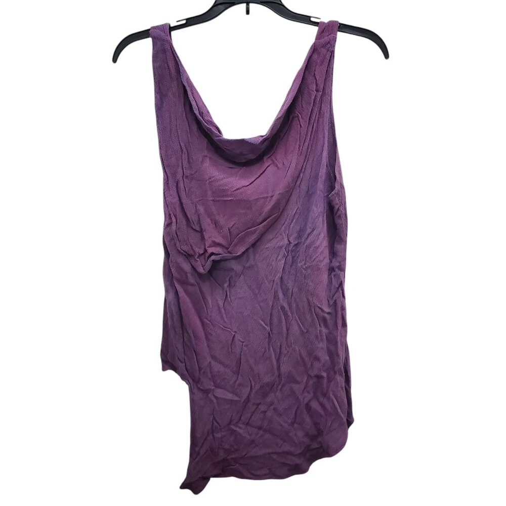 U.R.U URU Vintage Purple Plum Hand Dyed Asymmetrical OOAK‎ Wearable Art Top O/S